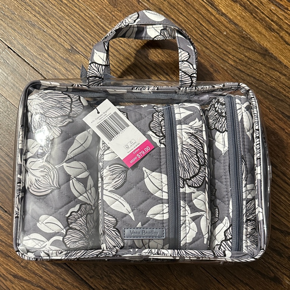 Vera Bradley Gray and White Floral Organizer